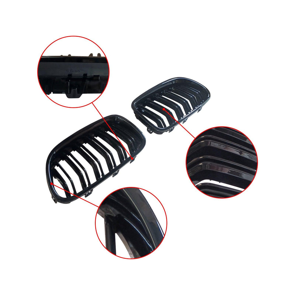 NINTE For 2011 - 2016 BMW 5 Series F10 F11 M5 Grill Replacement Dual Slats Grille Style - NINTE