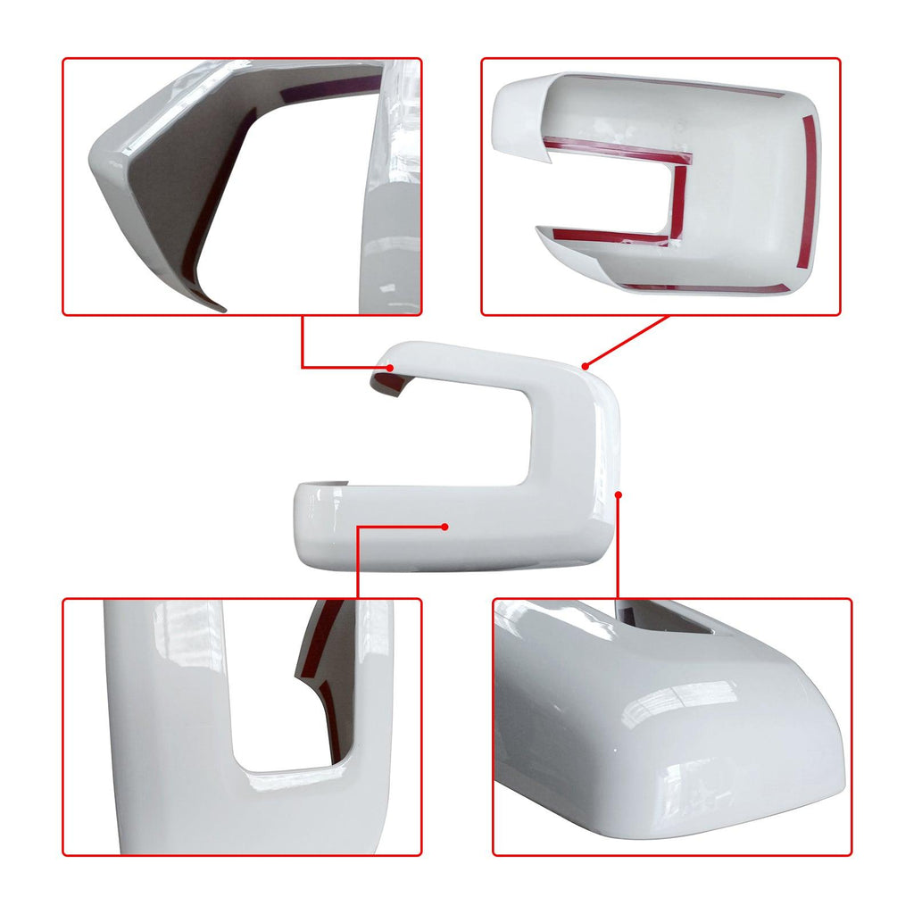NINTE Mirror Covers For 2021 - 2025 Ford F - 150 without Turn Signal Hole WHITE/Red - NINTE