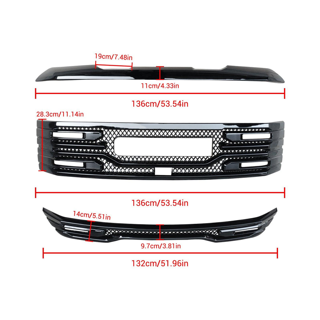 NINTE For 2022 - 2025 GMC Sierra 1500 AT4 SLT Grille Cover ABS Mesh Style with Camera Hole Non - replacement - NINTE