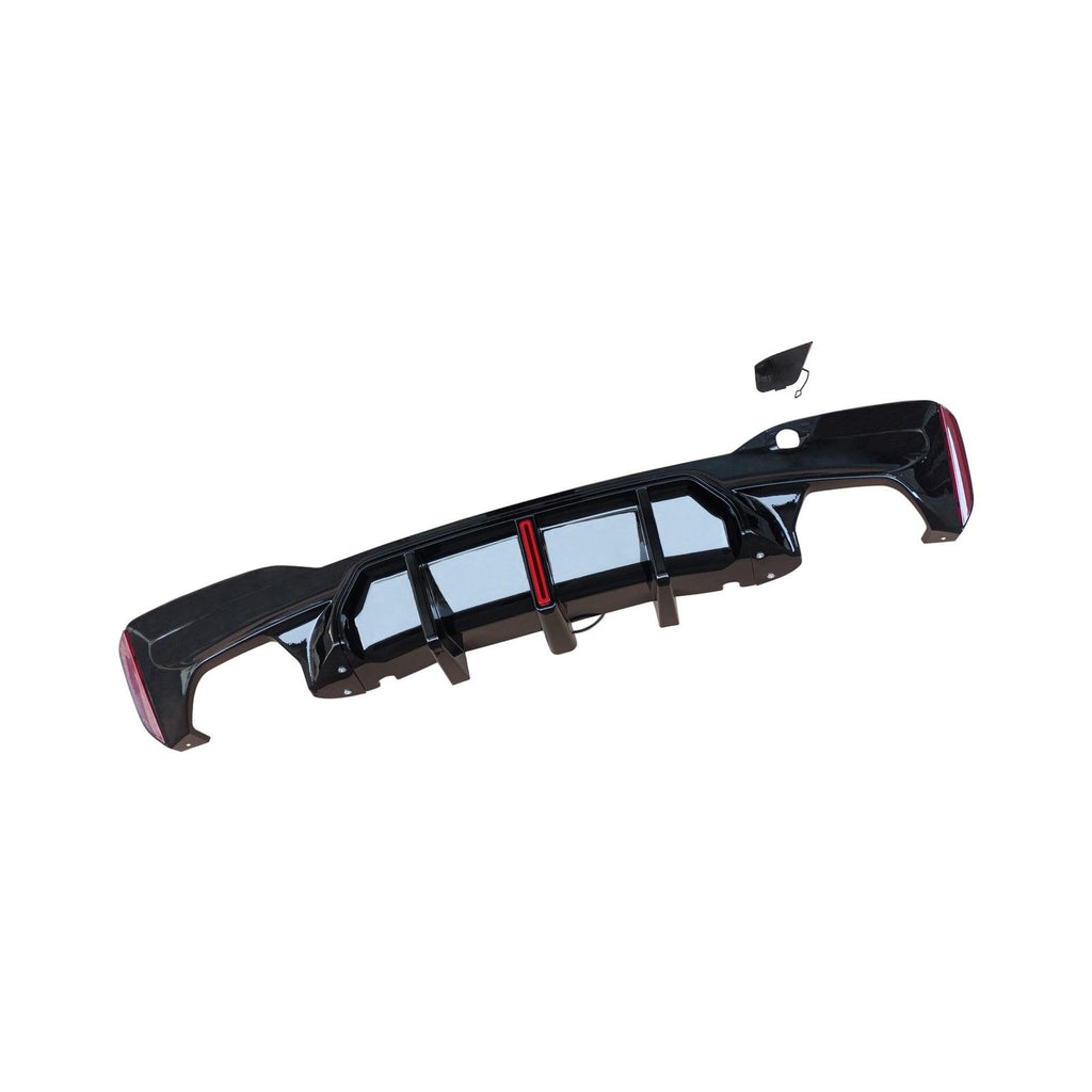 NINTE For BMW 2017 - 2023 M5 CS W/LED G30 G31 G38 530i 540i 550i Rear Diffuser Gloss Black - NINTE