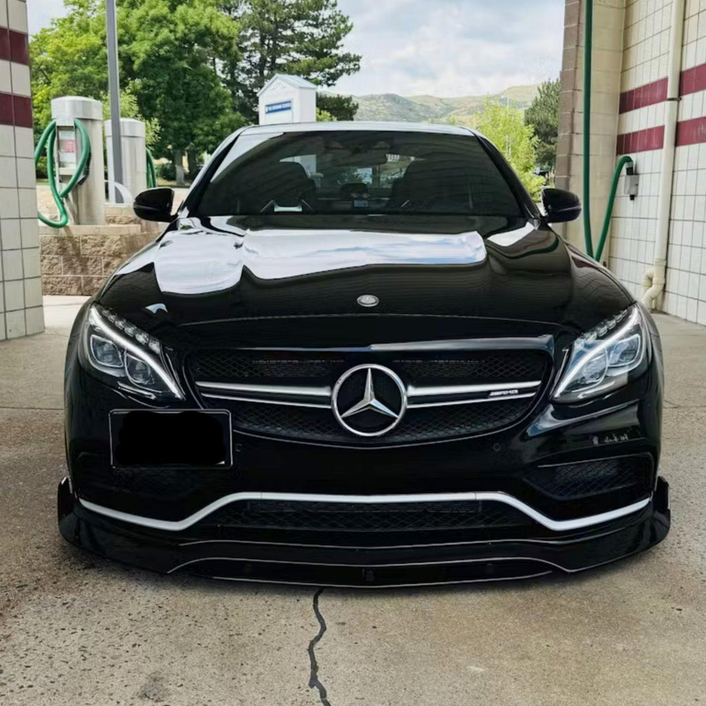 NINTE For 2015 - 2021 Mercedes Benz C63 Front Bumper lip B Style Splitter Front Lip - NINTE