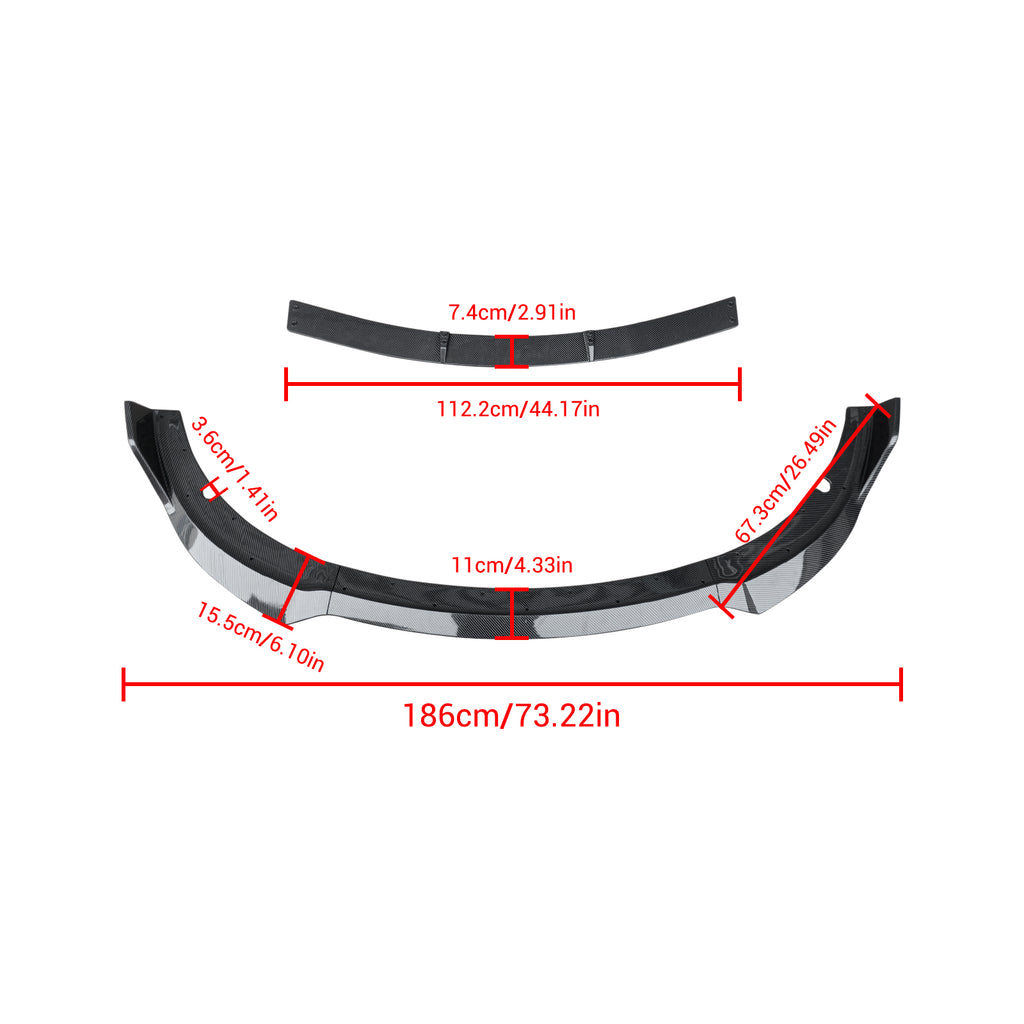 NINTE For 2015 - 2023 Dodge Charger SRT Scat Pack Front Lip Front Bumper Splitter 4 PCs - NINTE