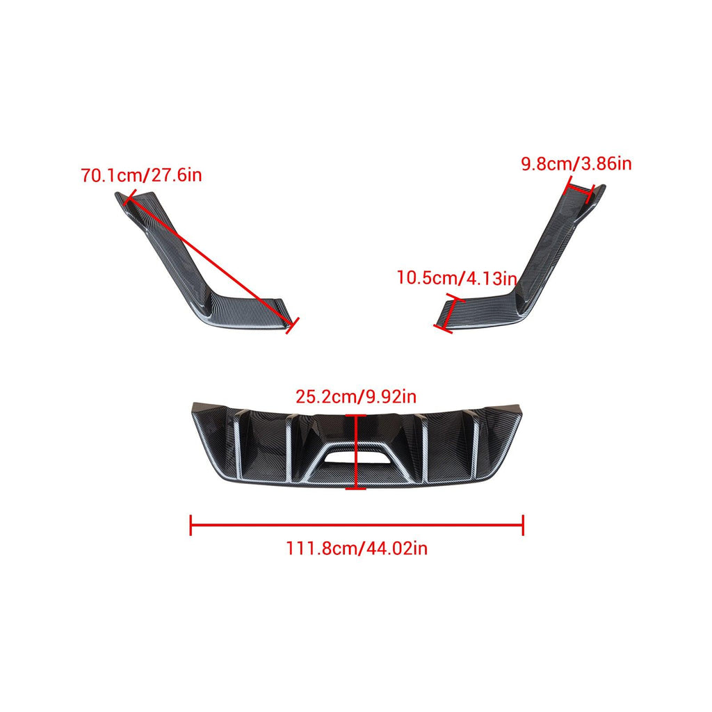 NINTE Rear Diffuser Fit For 2015 - 2017 Ford Mustang HN Style Rear Bumper Diffuser ABS Rear Bumper Diffuser Rear Bumper - NINTE