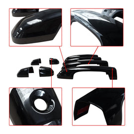 NINTE For 2010 - 2024 Toyota 4 Runner Door Handle Cover Gloss Black without Passenger Key Hole - NINTE