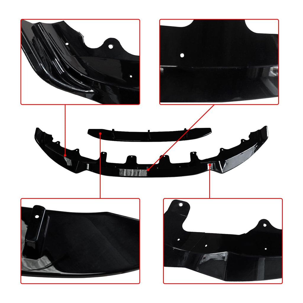 NINTE for 2014 - 2018 BMW F15 X5 M Sport GT - Style Front Lip Front Bumper Lip ABS Front Splitter Air Dam Spoiler Protector - NINTE
