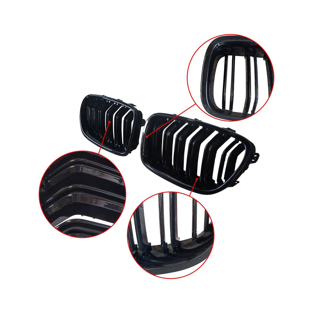 NINTE For 2011 - 2016 BMW 5 Series F10 F11 M5 Grill Replacement Dual Slats Grille Style - NINTE