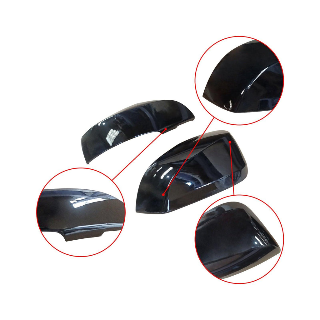 NINTE For 2016 - 2023 TOYOTA TACOMA Mirror Covers Overlays Without Turn Signal Cut Gloss Black - NINTE