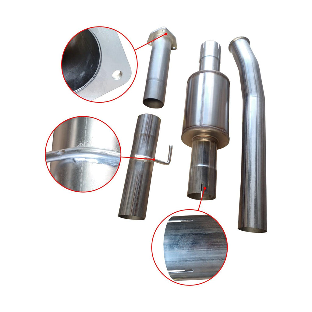 NINTE 4"/5" 2011 - 2023 Ford 6.7 Powerstroke DPF Delete Race Pipe w/Muffler Exhaust - NINTE