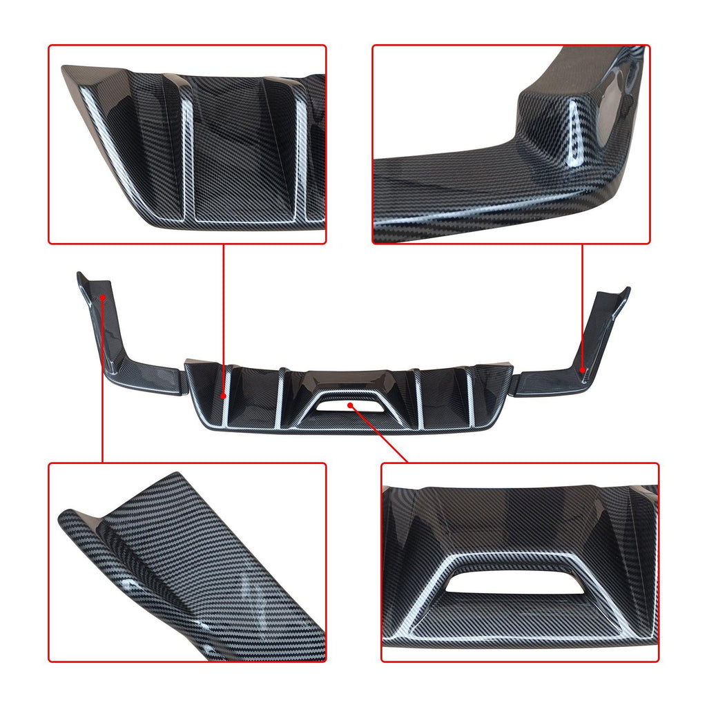 NINTE Rear Diffuser Fit For 2015 - 2017 Ford Mustang HN Style Rear Bumper Diffuser ABS Rear Bumper Diffuser Rear Bumper - NINTE
