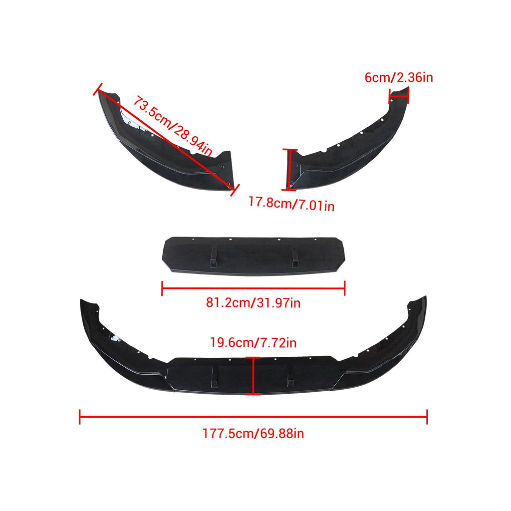 NINTE For 2021 - 2023 BMW G30 530i 540i M550i M Sport LCI FD Style Glossy Black Front Lip Splitter - NINTE