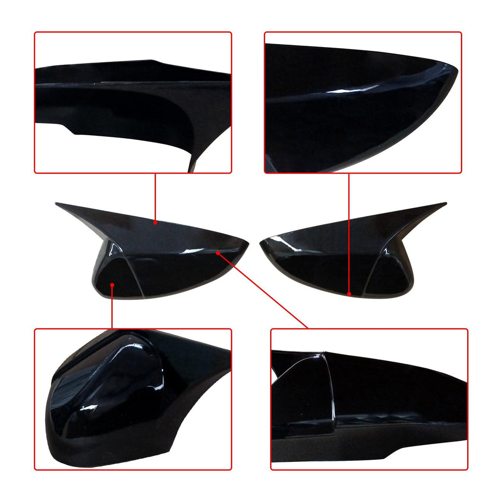 NINTE For 2018 - 2022 Honda Accord M STYLE GLOSS BLACK SIDE MIRROR COVER CAP OVERLAY W/O LIGHT - NINTE