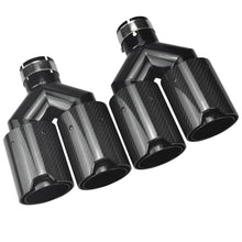 Laden Sie das Bild in den Galerie-Viewer, NINTE Dual Exhaust Tip For BMW Universal Tail Pipes Y Style Carbon Fiber 2.5" Inlet 3.5"Outlet - NINTE