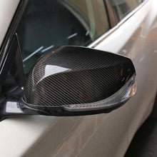 Cargar imagen en el visor de la galería, NINTE Real Carbon Fiber Mirror Caps For 2014 - 2024 Infiniti QX30 Q50S Q50 Q60 Q70 Tape - On Overlay View Mirror Covers Cap(NOT the Replacement) - NINTE