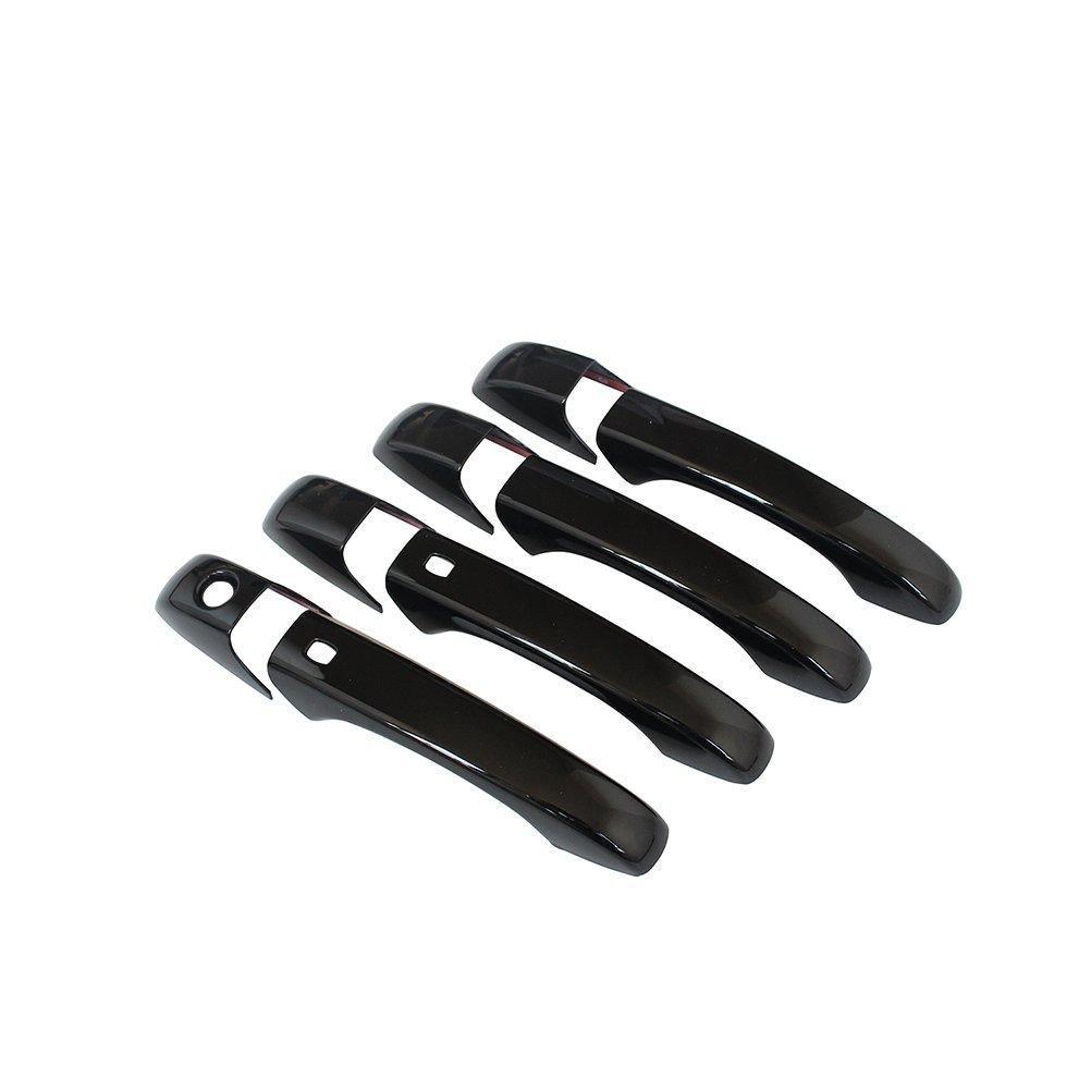 NINTE Door Handle Cover for 2013 - 2021 Jeep Grand Cherokee & 2014 - 2023 Dodge Durango ABS Gloss Black with 2 Smart Keyhole - NINTE