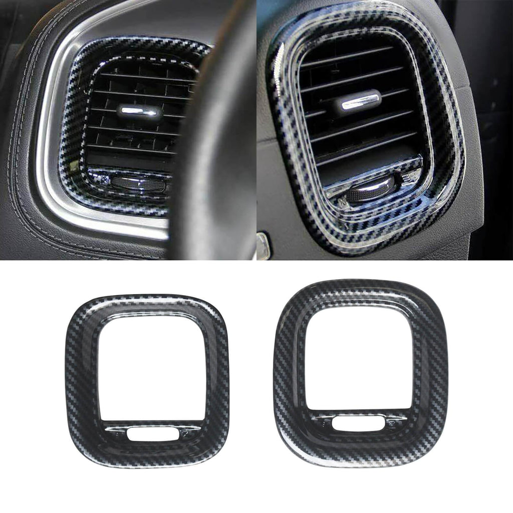 NINTE Air Vent Cover Fit For 2015 - 2023 Dodge Charger SRT RT SXT AC Outlet Trim Strip Car Air Conditioner kit Carbon Fiber ABS Air Outlet Cover Car Vent Outlet Trim Cover - NINTE