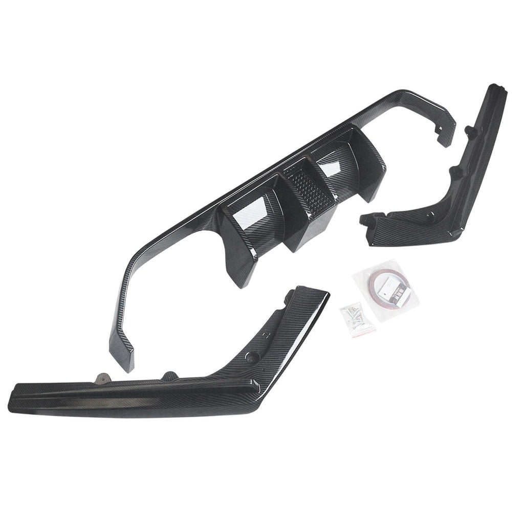 NINTE Rear Bumper For 2015 - 2020 BMW F80 M3 F82 M4 F83 Rear Diffuser W/ LED Brake Light - NINTE
