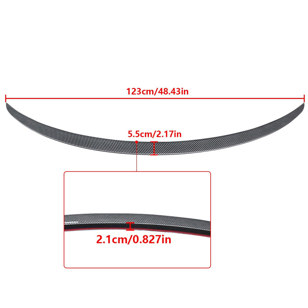 NINTE For 2017 - 2023 Tesla Model 3 Rear Spoiler ABS Trunk Wing Spoiler Splitter Carbon Fiber Look / Gloss Black - NINTE