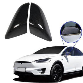 NINTE Mirror Covers for 2016 - 2022 Tesla Model X Mirror Overlays Carbon Fiber Style ABS Painted (NOT the Replacement) - NINTE