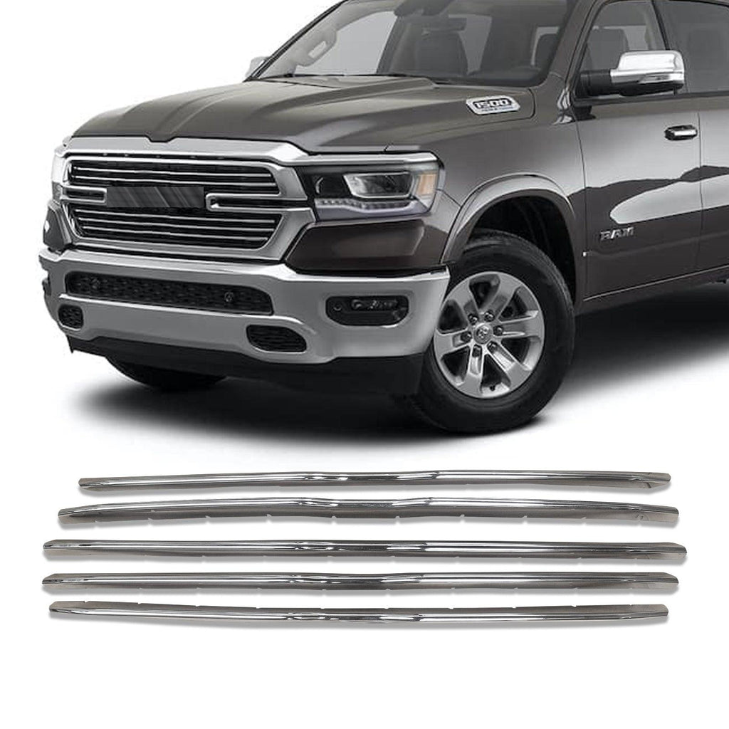 NINTE For 2019 - 2022 Dodge Ram 1500 Grille Overlay Inserts 5 Pieces Trim Grill Cover - NINTE