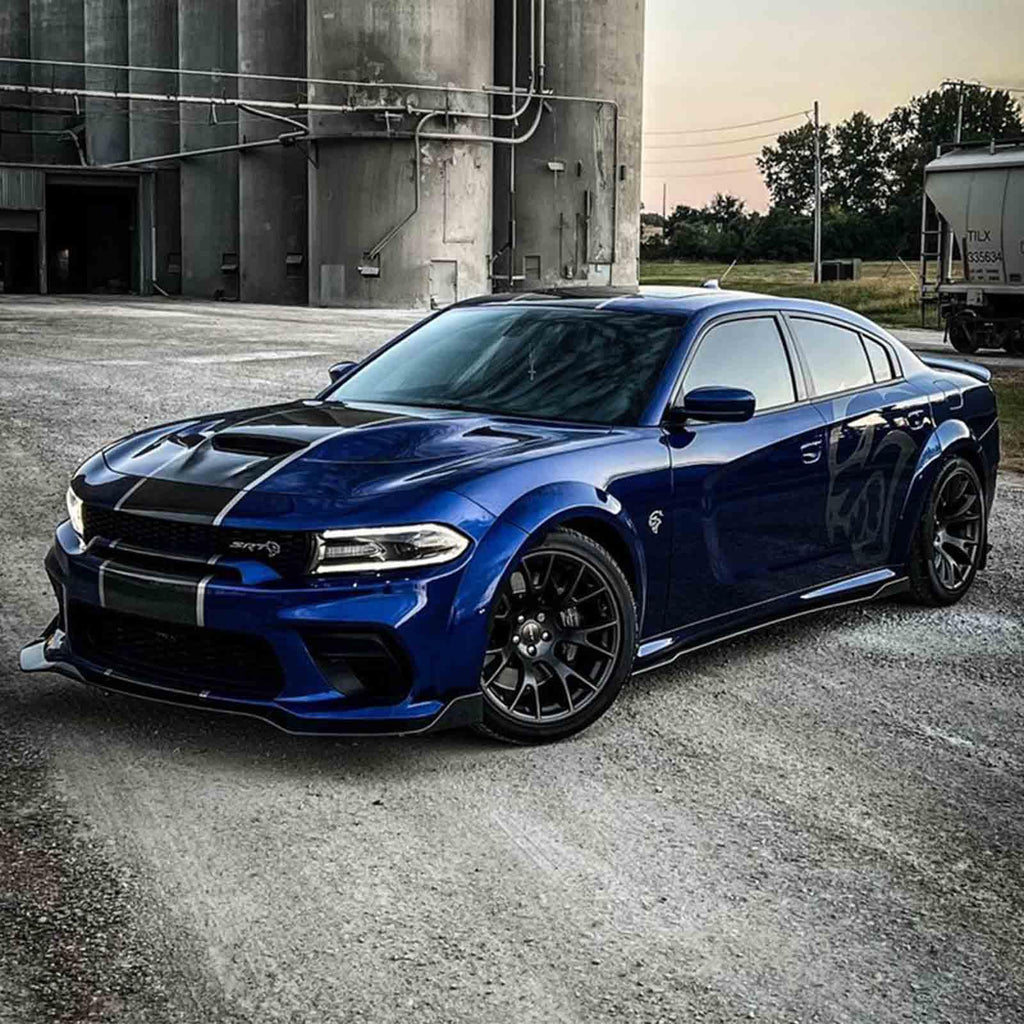 NINTE For 2015 - 2023 Dodge Charger SRT Scat Pack Front Lip Front Bumper Splitter ABS 3PCs - NINTE