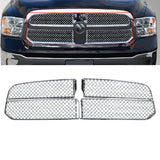 NINTE For 2013-2018 Dodge Ram 1500 Chrome Grille Overlay ABS Mesh Grill Trim 4PCs
