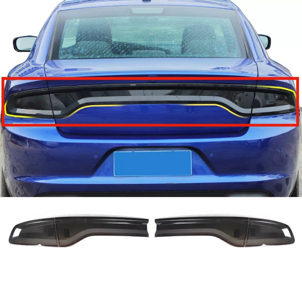 NINTE For 2015 - 2024 Dodge Charger Tail Light Lamp Covers Smoked Rear Light Guards Compatible with ABS Smoke Black Exterior Accessories - NINTE