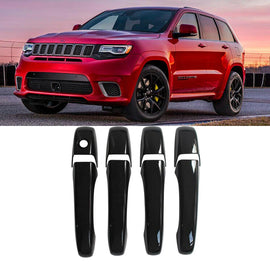 NINTE Door Handle Cover For 2011 - 2021 Jeep Grand Cherokee 11 - 22 Dodge Durange Black No Smt Key Hole - NINTE