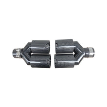 Laden Sie das Bild in den Galerie-Viewer, NINTE Dual Exhaust Tip For BMW Universal Tail Pipes Y Style Carbon Fiber 2.5" Inlet 3.5"Outlet - NINTE