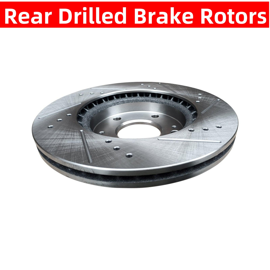 NINTE Rear Drilled Brake Rotors for Hyunda Elantra GT Veloster Venue Kona Forte Soul - NINTE