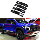 NINTE For 2016-2024 Nissan Titan Door Handle Covers Gloss Black Door Trim Cover With 2 Smart Keyholes ABS