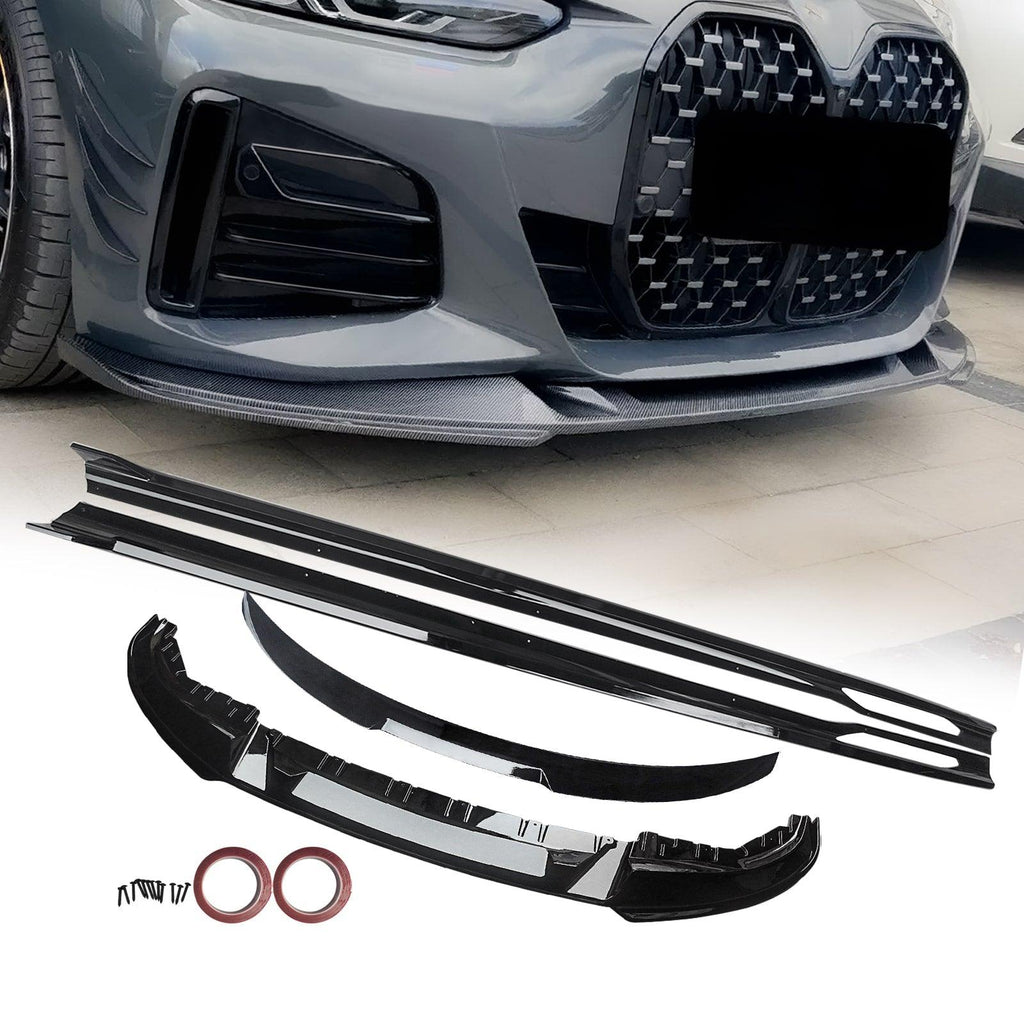 NINTE For 2022 - 2024 BMW 4 - Series Gran Coupe G26 M Sport 4DR I4 M Sport M50 Front Lip Side Skirts Rear Spoiler ABS Painted - NINTE