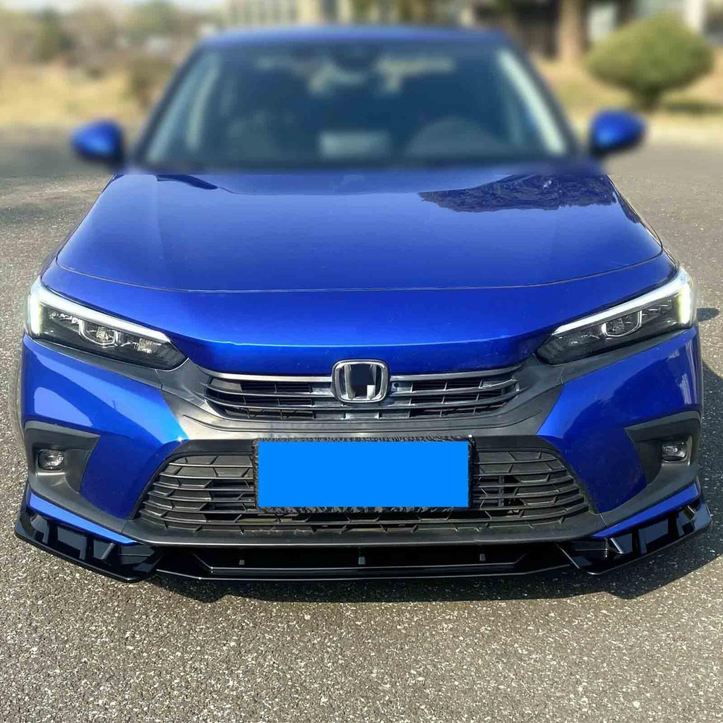 NINTE For 2022 - 2024 Gen Honda Civic 11th & Hatchback Front Lip ABS 3 Pieces Front Bumper Lip Splitter - NINTE