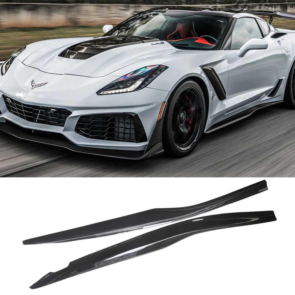 NINTE Side Skirts for 2014 - 2019 Chevy Corvette C7 Painted Z06 Style Rocker Panel Extensions Splitter - NINTE