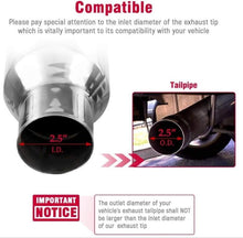 Laden Sie das Bild in den Galerie-Viewer, NINTE Pack of 2 Blue Burnt Exhaust Tip 2.5" Inlet 3.5" Outlet 7.75 long 304 Stainless Steel 2.5" to 3.5" Exhaust Tail Pipe Tips Weld On Single Slant Cut - NINTE