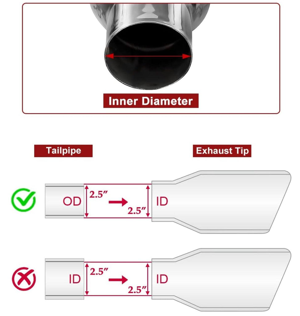 NINTE Pack of 2 Blue Burnt Exhaust Tip 2.5" Inlet 3.5" Outlet 7.75 long 304 Stainless Steel 2.5" to 3.5" Exhaust Tail Pipe Tips Weld On Single Slant Cut - NINTE