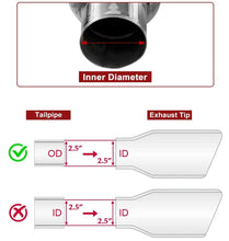Laden Sie das Bild in den Galerie-Viewer, NINTE Pack of 2 Blue Burnt Exhaust Tip 2.5" Inlet 3.5" Outlet 7.75 long 304 Stainless Steel 2.5" to 3.5" Exhaust Tail Pipe Tips Weld On Single Slant Cut - NINTE