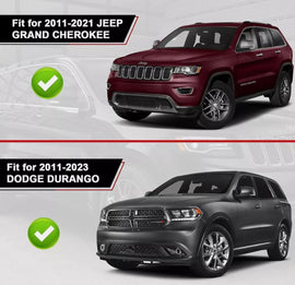 NINTE Mirror Covers for 2011 - 2022 Jeep Grand Cherokee 2011 - 2023 Dodge Durango ABS Gloss Black A PairHalf Overlays - NINTE