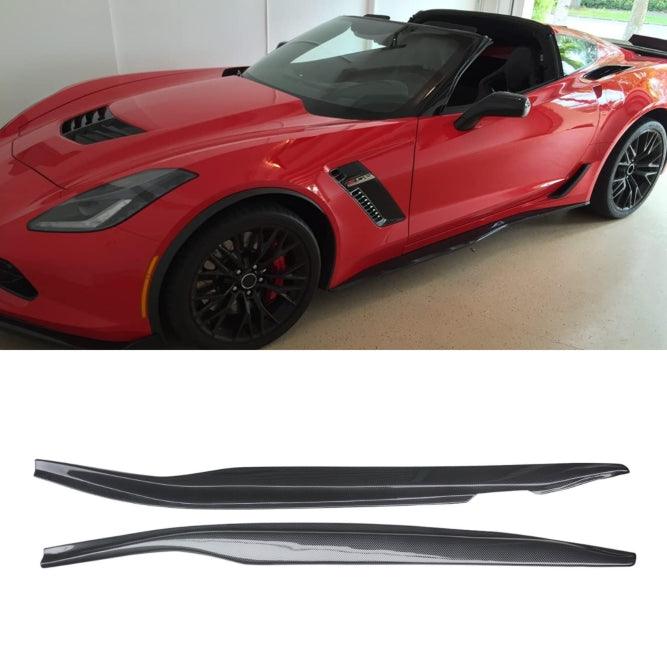 NINTE Side Skirts for 2014 - 2019 Chevy Corvette C7 Painted Z06 Style Rocker Panel Extensions Splitter - NINTE