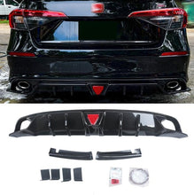 Laden Sie das Bild in den Galerie-Viewer, NINTE For 2022 - 2025 Honda Civic 11th Gen Sedan Rear Diffuser Rear Bumper Lip with LED Brake Light and tips - NINTE
