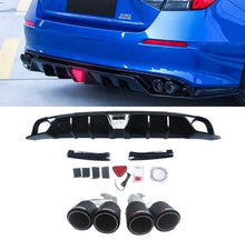 Laden Sie das Bild in den Galerie-Viewer, NINTE For 2022 - 2025 Honda Civic 11th Gen Sedan Rear Diffuser Rear Bumper Lip with LED Brake Light and tips - NINTE