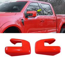 Load image into Gallery viewer, NINTE Mirror Covers For 2021 - 2025 Ford F - 150 without Turn Signal Hole WHITE/Red - NINTE