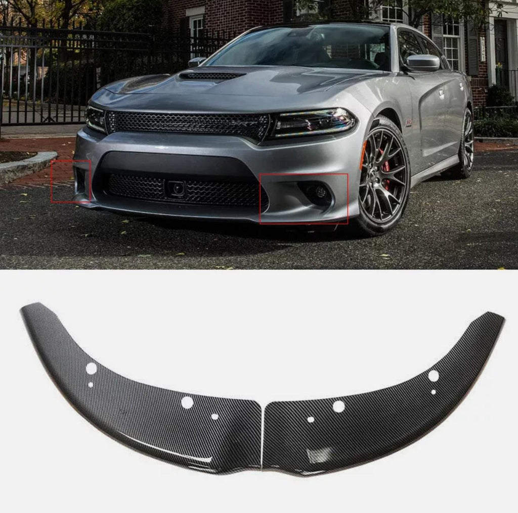 NINTE For 2015 - 2024 Dodge Charger SRT Scat Pack ABS Painted Front Bumper Lip Splitter Protector Pair - NINTE