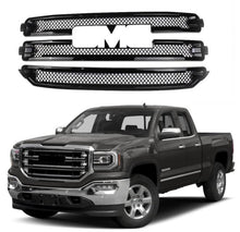 Load image into Gallery viewer, NINTE For 2016 - 2018 GMC Sierra 1500 Grille Overlay Grille Covers Chrome/Gloss Black - NINTE