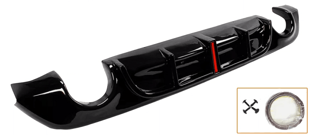 NINTE For 2017 - 2022 INFINITI Q60 Rear Diffuser Rear Bumper Diffuser W/ LED Brake Light Gloss Black - NINTE