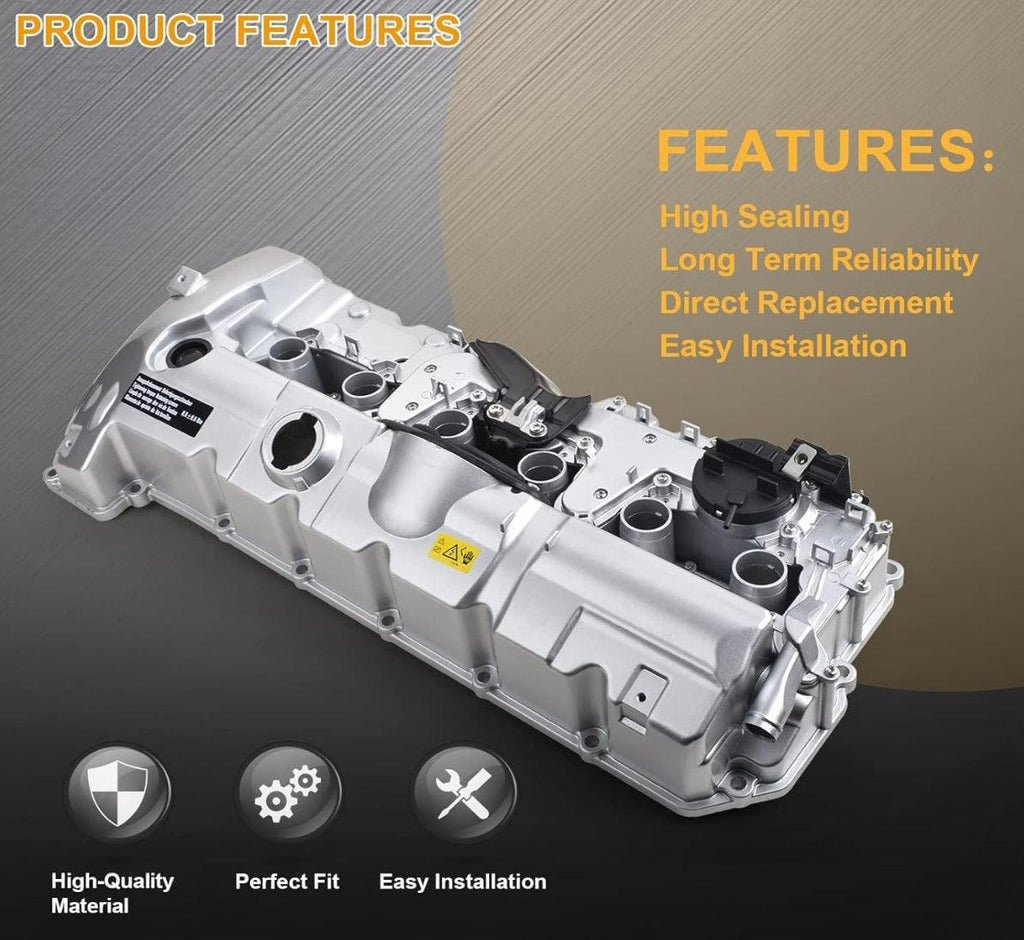NINTE ALUMINUM Valve Cover for BMW N52 E70 E82 E90 E91 328i 528i 128i X3 X5 Z4 11127552281 - NINTE