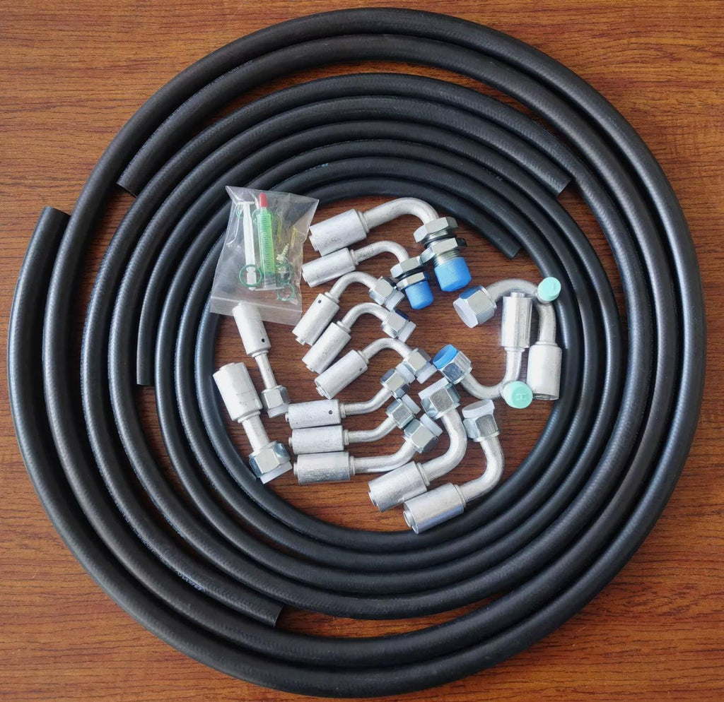 NINTE Universal A/C Hose Kit - Includes 6, 8, 10 A/C Hoses with O - Ring Fittings, Oil Tube, and Refrigerant Discharge/Suction Hose for Automotive Air Conditioning Systems - NINTE