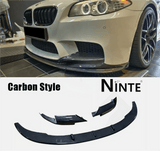 NINTE For 2012-2016 BMW F10 M5 5 Series Carbon Fiber Look MP Style Front Lip Front Bumper Lip Spoiler Splitter Chin