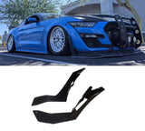 NINTE Front Bumper Lip Corner Winglet 2Pcs for Ford Mustang GT500 2015-2021 Front Lower Protector ABS Painted Gloss Black Splitter