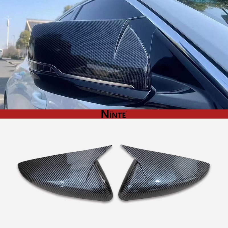 NINTE Ox Horn Mirror Covers For 2014 - 2025 Cadillac CT5 CT6 CTS Glossy Black - NINTE