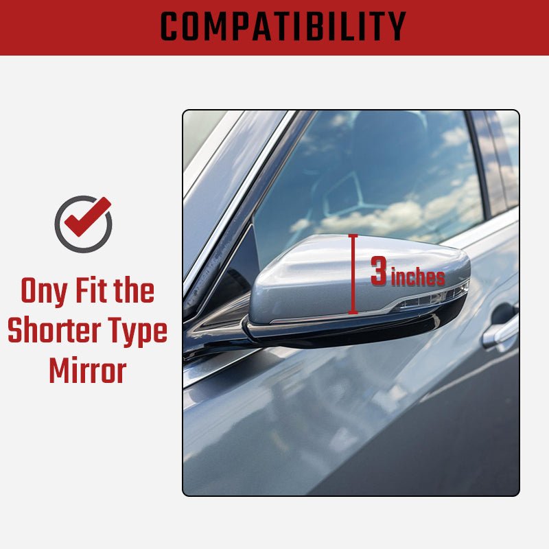 NINTE Ox Horn Mirror Covers For 2014 - 2025 Cadillac CT5 CT6 CTS Glossy Black - NINTE